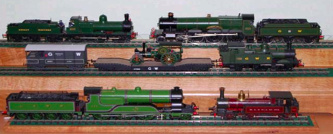 Display with engines representing the three railway companies which had lines running through Wiltshire. Photo: M. Rumsey